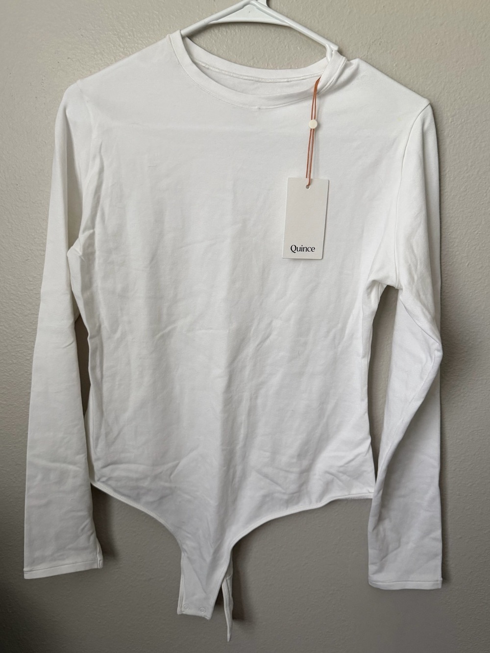 Quince Stretch Cotton Jersey Fitted Long Sleeve Bodysuit L Layering Capsule - Picture 2 of 4
